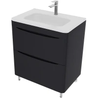 Тумба под раковину Style Line Бергамо СС-00002522 69 см, напольная, графит матовый