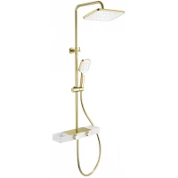 Душевая система Wonzon & Woghand Shelf WW-B3552-BG 300x200 мм, с термостатом, золотой матовый
