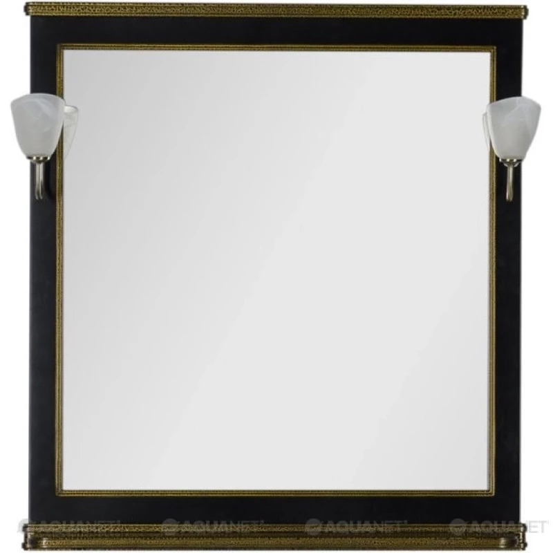 Зеркало 92,2x100 см черный/золото Aquanet Валенса 00180043