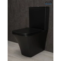 Унитаз-компакт GID Tn2184Bm безободковый, с сиденьем микролифт, черный матовый