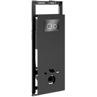 Инсталляция для унитаза WasserKRAFT Salm 27 27TLT.010.ME.BL.PB01 с кнопкой смыва, черный глянец/хром/черный глянец