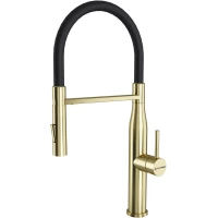 Смеситель для кухни KuchenStern Kern E 406GL40 CoolStart, с гибким изливом, золотой матовый