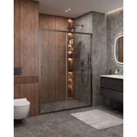 Душевая дверь Cezares Molveno MOLVENO-BF-1-160-C-GM-IV 160 см, профиль оружейная сталь матовый, стекло прозрачное