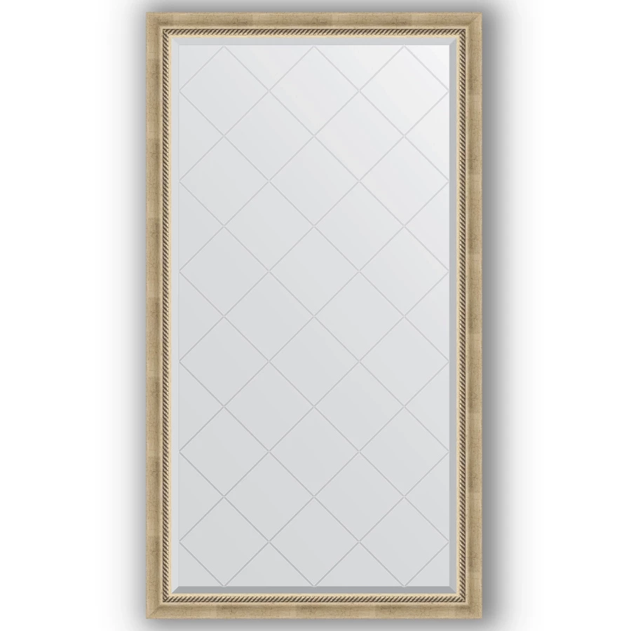 Зеркало 93x168 см состаренное серебро с плетением Evoform Exclusive-G BY 4390