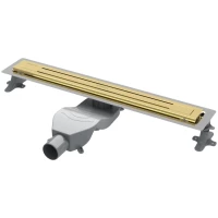 Душевой трап (лоток) Boheme Premium Trendy 983-80-G 80 см, с решеткой, щелевой, золотой