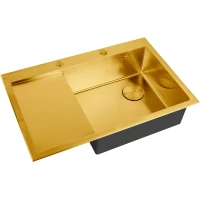 Кухонная мойка Zorg LUX 7851-R GOLD 78x51 см, золотой матовый