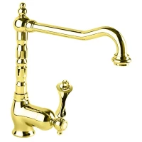 Смеситель для кухни золото 24 карат, ручка золото 24 карат Cezares Margot MARGOT-LLM2-03/24-M