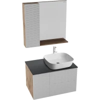 Комплект мебели дуб веллингтон/белый матовый 80 см Grossman Альба 108011 + GR-3020 + 208006