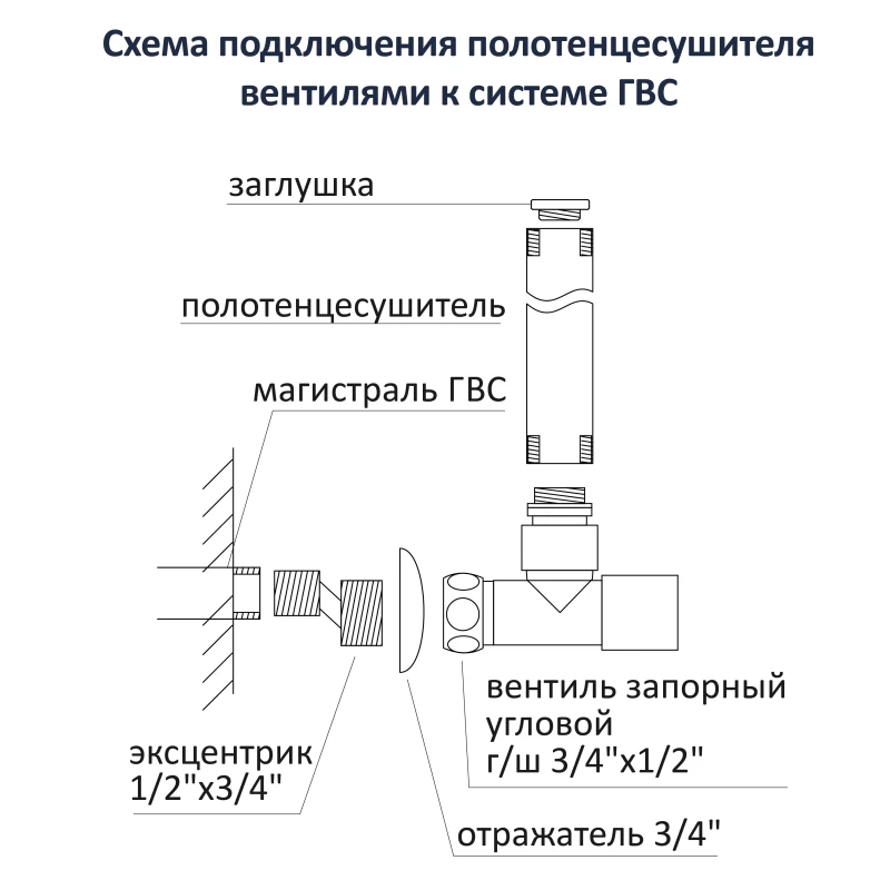 Вентиль запорный угловой пара Aquatek AQ 2020CH 1/2" нар.р. - 3/4" н/г, хром
