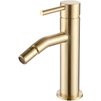 Смеситель для биде AQUAme Siena AQM6216BG без донного клапана, золотой матовый