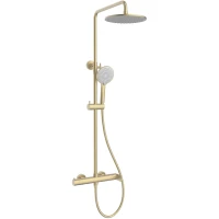 Душевая система Vincea Rondo VSFS-1R0BG 228 мм, со смесителем, золотой матовый