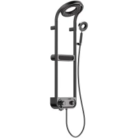 Душевая панель AQUAme AQM8004B 280 мм, с термостатом, черный матовый