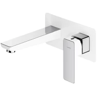 Смеситель для раковины Omnires Parma PM7415CRB встраиваемый, без донного клапана, хром/белый