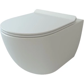 Изображение товара унитаз подвесной bewash lusso bkwhr004550 безободковый, торнадо, с сиденьем микролифт, белый