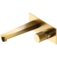 Смеситель для раковины Omnires Contour CT8015GLB встраиваемый, без донного клапана, золотой матовый