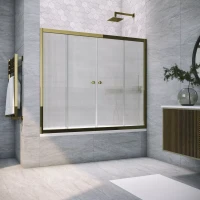 Шторка на ванну Vegas Glass Z2V TUR NOVO 150 05 Moru 150 см, профиль бронза, стекло рифленое