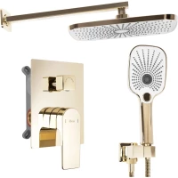 Душевой комплект Rea Moby REA-P2405 300x185 мм, со смесителем, золотой