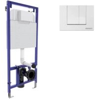 Инсталляция для унитаза Berges Novum S1 040241 с кнопкой смыва, белый глянец