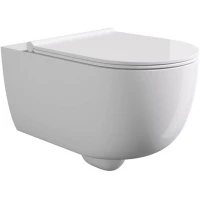 Унитаз подвесной Alice Unica 32240101SET безободковый, с сиденьем микролифт, белый глянец