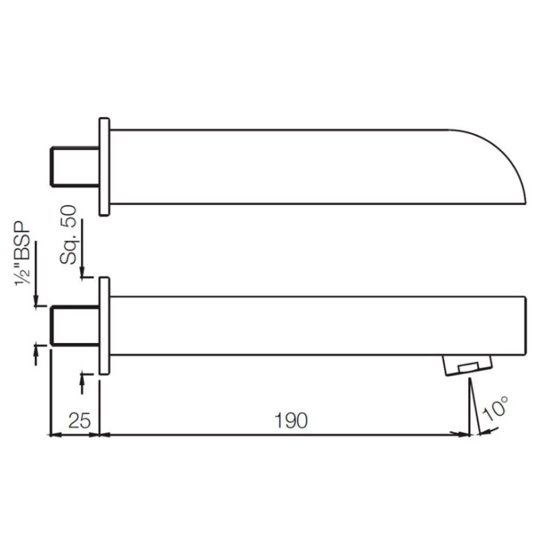 Излив для ванны 190 мм Jaquar Alive SPJ-CHR-85429 Излив для ванны 190 мм Jaquar Alive SPJ-CHR-85429