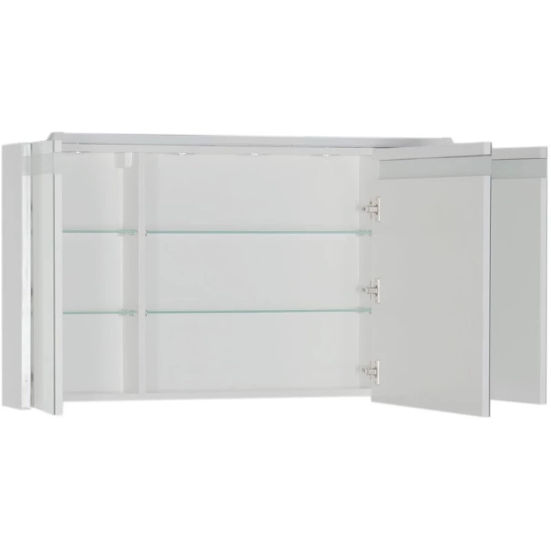 Зеркальный шкаф 119x60 см с подсветкой белый Aquanet Лайн 00164935