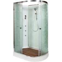 Душевая кабина 110x80x208 см Deto EM1511LNGM матовое с прозрачным узором