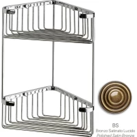 Полка для ванной Sanibano HL078/BR 19x19 см, угловая, двойная, бронза