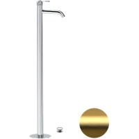 Смеситель напольный для раковины Remer Atelier AL18BG с донным клапаном, золотой матовый