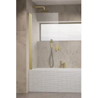 Шторка на ванну Radaway Nes Brushed Gold PNJ I 70 Left 10011070-99-01L 70 см L, профиль золотой матовый, стекло прозрачное