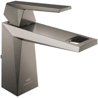 Смеситель для раковины Grohe Allure Brilliant 24397AL0 с донным клапаном, темный графит матовый