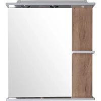 Зеркало ASB-Mebel Альпина 11767 66,8x72,2 см, с подсветкой, выключателем, белый/дуб золотой