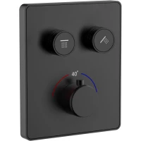 Термостат для ванны Wonzon & Woghand WW-INF322A-MB встраиваемый, черный матовый