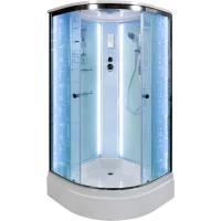 Душевая кабина 80x80x220 см Deto EM2780LED матовое с прозрачным узором