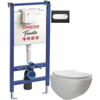 Комплект подвесной унитаз 40006661B + 40006661S + система инсталляции 40006356 + 40006364 Pestan Fluenta SET40006661OB