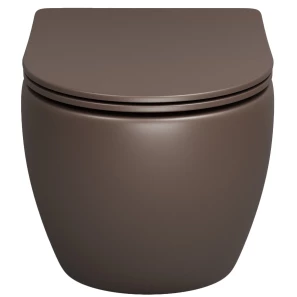 Изображение товара унитаз подвесной grossman gr-4455brms безободковый, с сиденьем микролифт, коричневый матовый