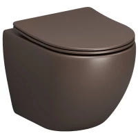 Унитаз подвесной Grossman GR-4455BRMS безободковый, с сиденьем микролифт, коричневый матовый
