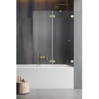 Шторка для ванны Radaway Essenza Pro Brushed Gold PND II 100 Right 10102100-99-01R прозрачное