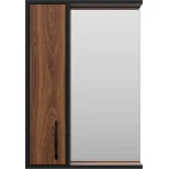 Изображение товара зеркальный шкаф misty кедр п-кед04050-011л 50x72 см l, черный матовый/орех