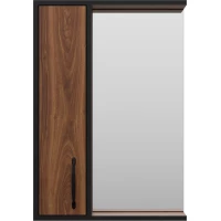 Зеркальный шкаф Misty Кедр П-Кед04050-011Л 50x72 см L, черный матовый/орех