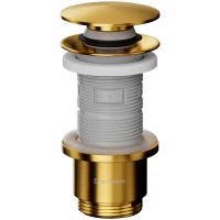 Донный клапан для раковины Whitecross A707GLB универсальный, золотой матовый