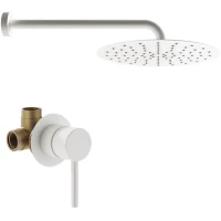 Душевой комплект Plumberia Selection IXO KITXO01BO 250 мм, со смесителем, белый матовый