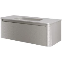 Тумба под раковину Armadi Art Voi Stonefinish Stonegrey 782-120-SF-SG 120 см, подвесная, светло-серый камень матовый