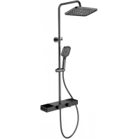 Душевая система Wonzon & Woghand Shelf WW-B3552-BGG 300x200 мм, с термостатом, темный графит матовый