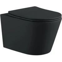 Унитаз подвесной Aquatek Вега AQ1905-MB безободковый, с сиденьем микролифт, черный матовый