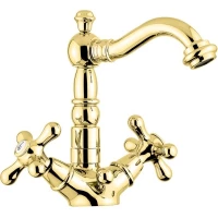 Смеситель для раковины Emmevi Deco Old 12615/OR с донным клапаном, золотой