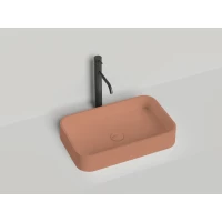 Раковина-чаша Salini S-Sense Callista 01 1101104GF3012 54,5x34,5 см, накладная, бежево-красный глянец