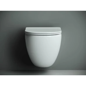 Изображение товара унитаз подвесной ceramica nova mono cn1905 безободковый, с сиденьем микролифт, белый