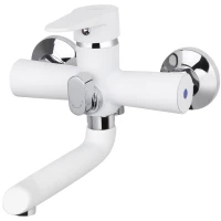 Смеситель для ванны Viko V-4842 с душевым гарнитуром, хром/белый