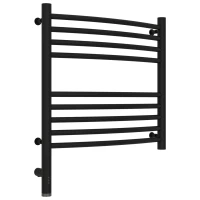 Полотенцесушитель электрический 500x500 черный матовый МЭМ левый, перемычка выгнутая Сунержа Богема 3.0 31-5802-5050
