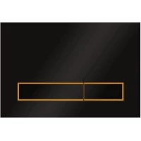Кнопка смыва Veconi Square Design VFSD003BLG для инсталляции, черный матовый/золотой матовый/черный матовый